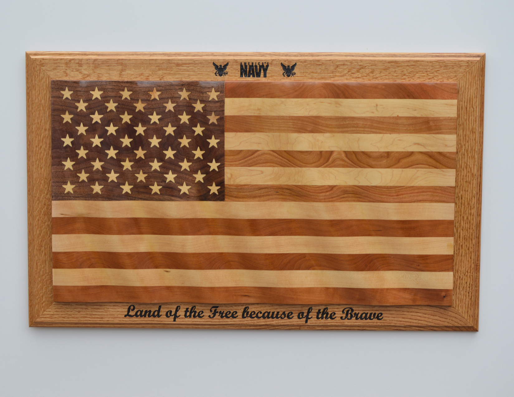 Wavy American Flag - Land of the Free Because of the Brave